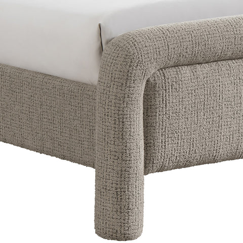 Bellamy Taupe Fabric With Interwoven Chenille Upholstered Full Bed, 1 Piece
