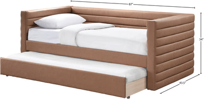 Finley Cognac Vegan Leather Twin Daybed