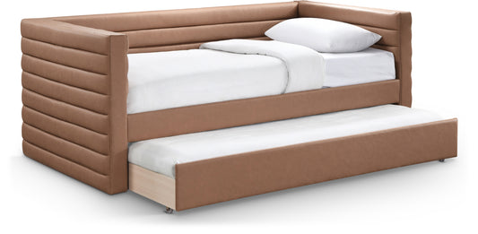 Finley Cognac Vegan Leather Twin Daybed