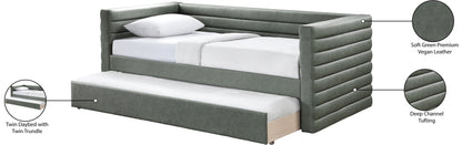 Finley Green Vegan Leather Twin Daybed