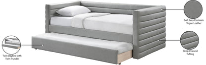 Finley Grey Vegan Leather Twin Daybed