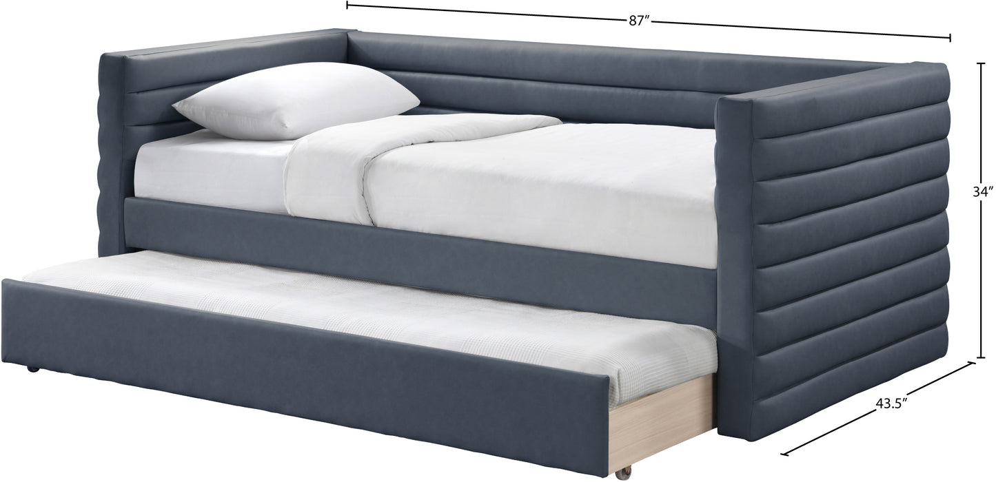 finley navy vegan leather twin daybed