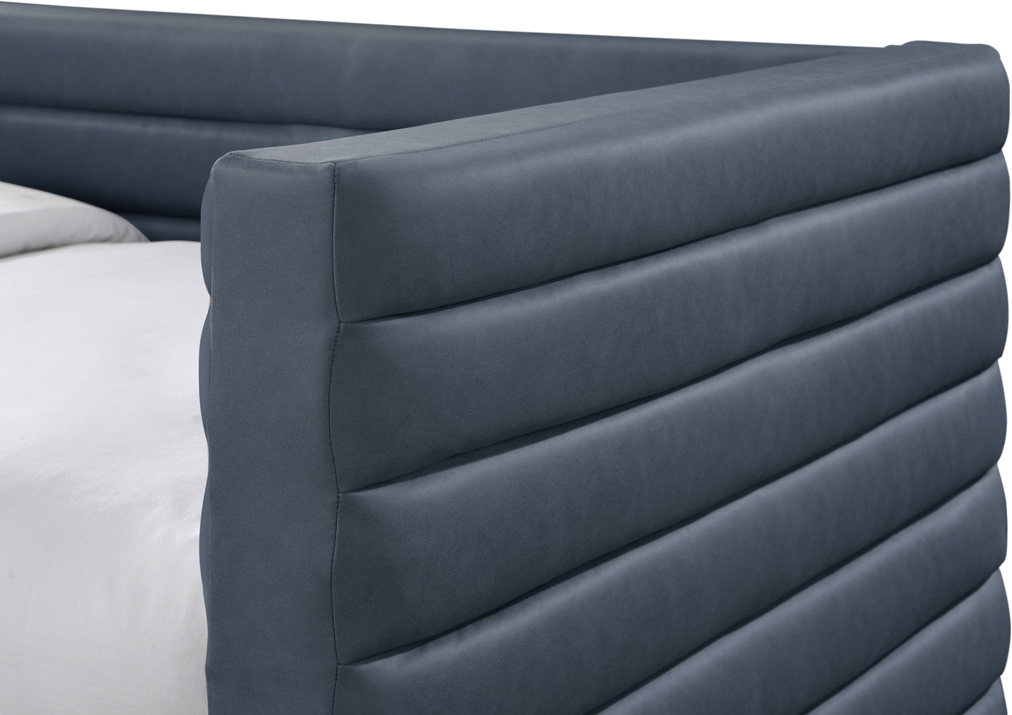 finley navy vegan leather twin daybed