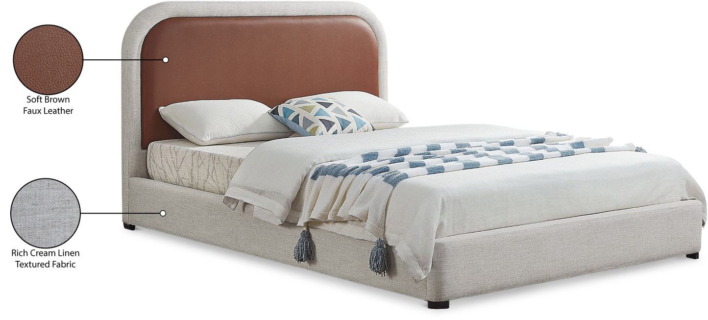 chesterfield brown faux leather king bed k