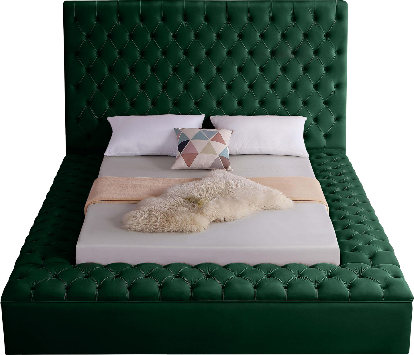 claire green velvet full bed (3 boxes) f