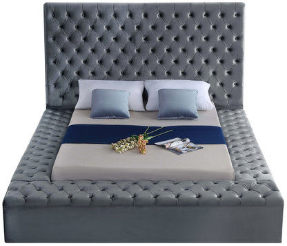 Claire Grey Velvet Full Bed (3 Boxes) F