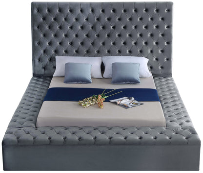 Claire Grey Velvet King Bed (3 Boxes) K