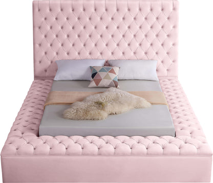 Claire Pink Velvet Full Bed (3 Boxes) F