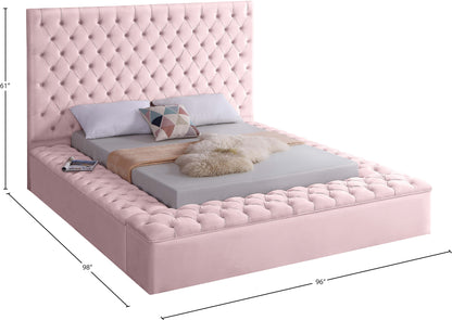 Claire Pink Velvet King Bed (3 Boxes) K