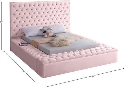 Claire Pink Velvet Queen Bed (3 Boxes) Q