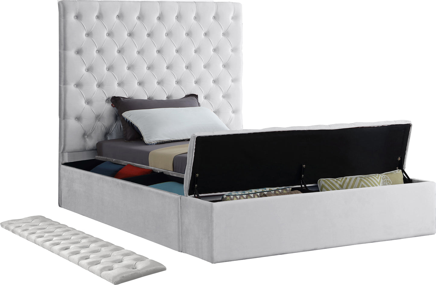 claire white velvet twin bed (3 boxes) t