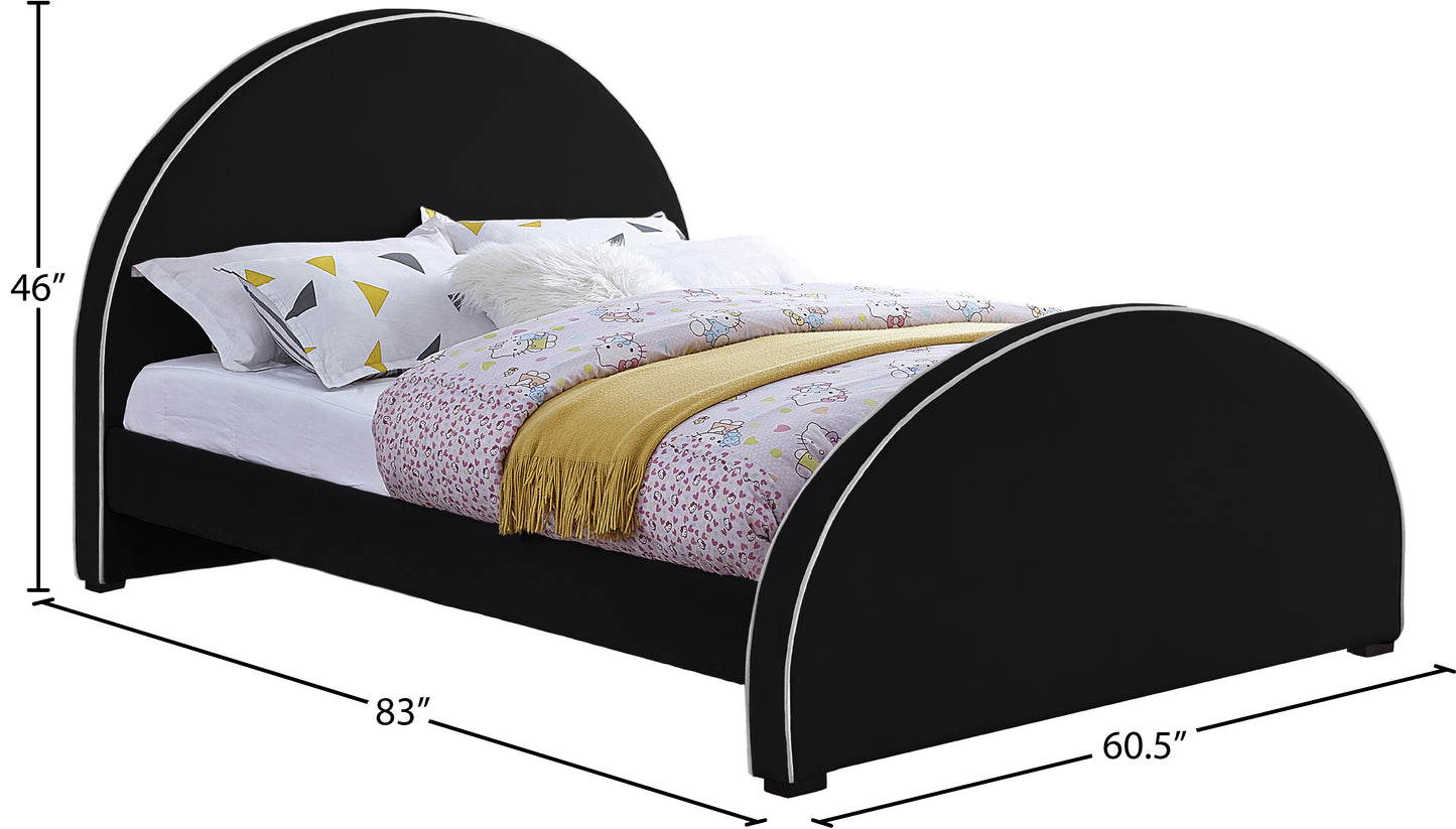 glitz black velvet full bed f