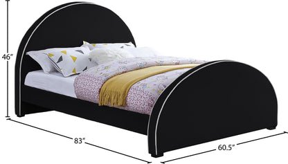 Glitz Black Velvet Full Bed F