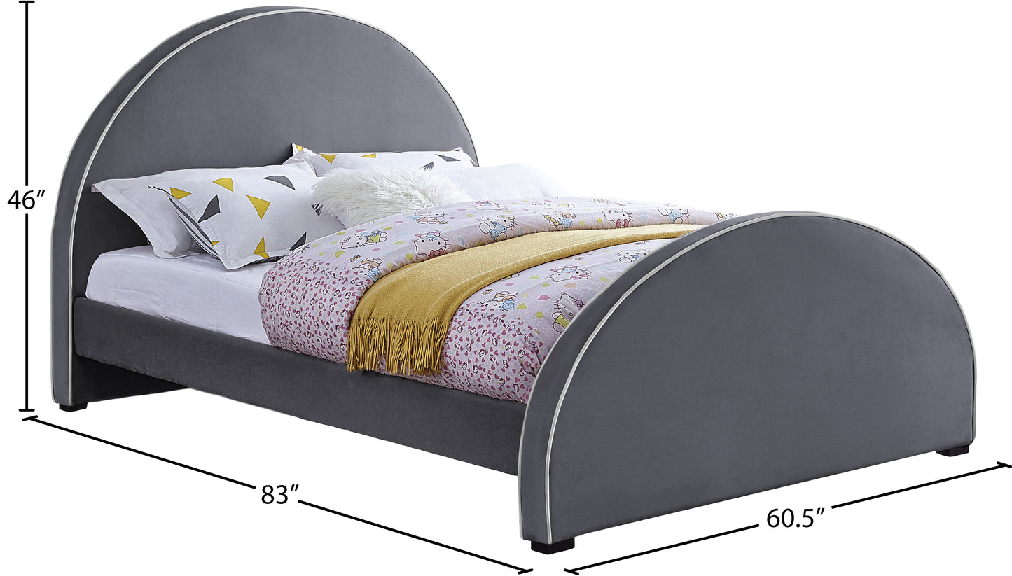 glitz grey velvet full bed f