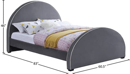 Glitz Grey Velvet Full Bed F