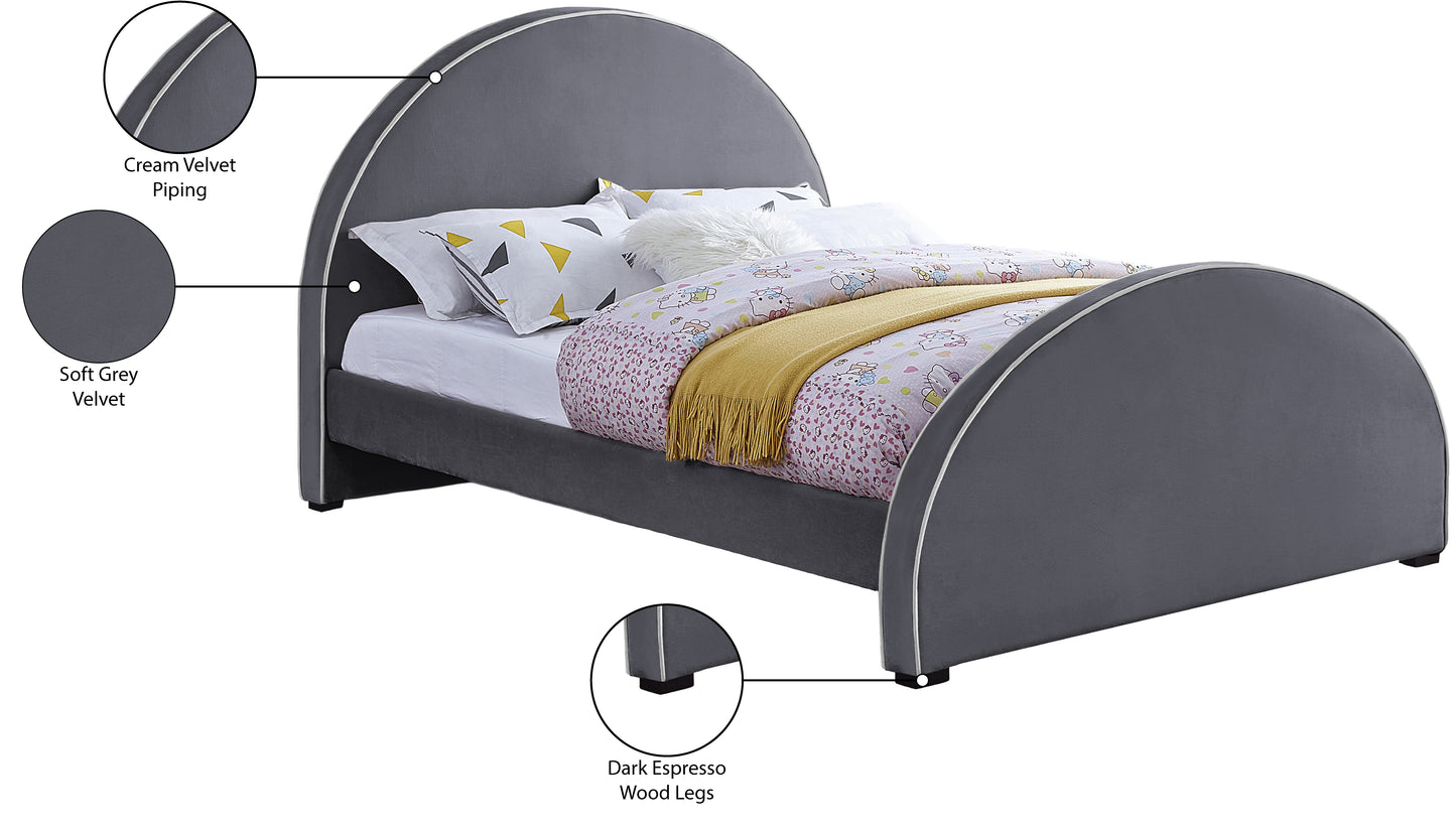 glitz grey velvet full bed f