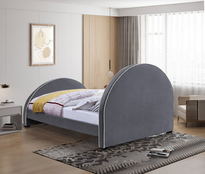 Glitz Grey Velvet King Bed K