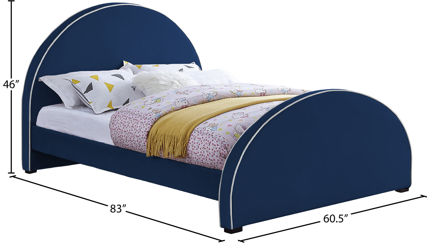 glitz navy velvet full bed f