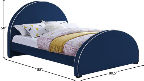 Glitz Navy Velvet King Bed K