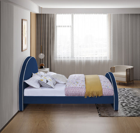 Glitz Navy Velvet King Bed K