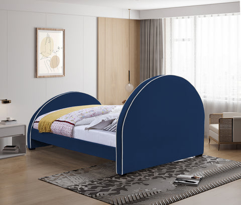 Glitz Navy Velvet King Bed K