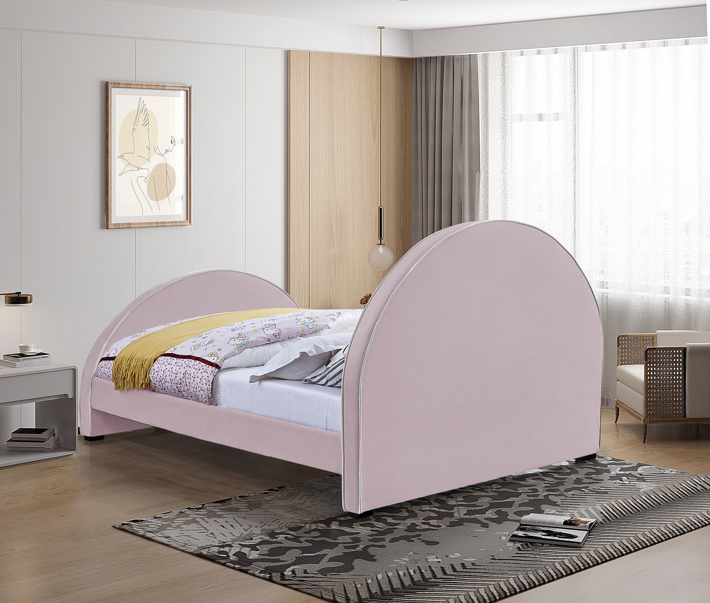 glitz pink velvet king bed k