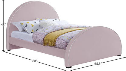 Glitz Pink Velvet Queen Bed Q