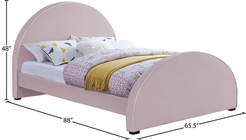 Glitz Pink Velvet Queen Bed Q