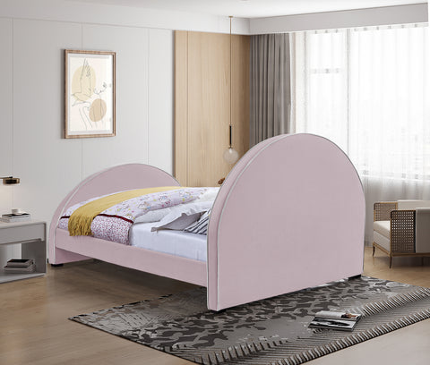Glitz Pink Velvet Queen Bed Q