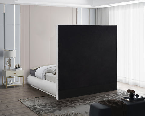Rory Cream Linen Textured Fabric Queen Bed Q