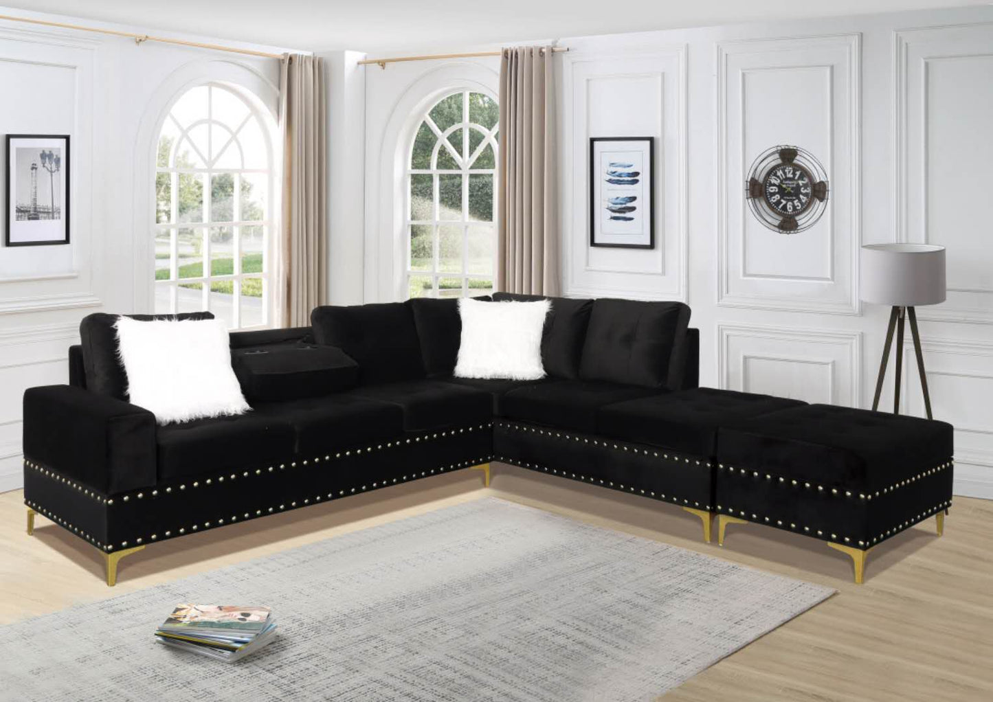 cecilia black sectional