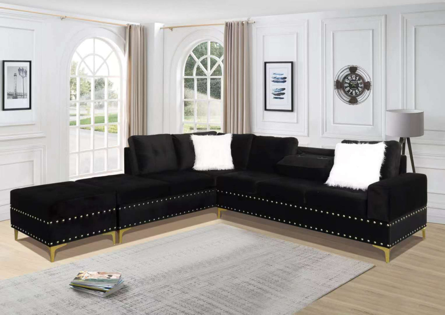 cecilia black sectional