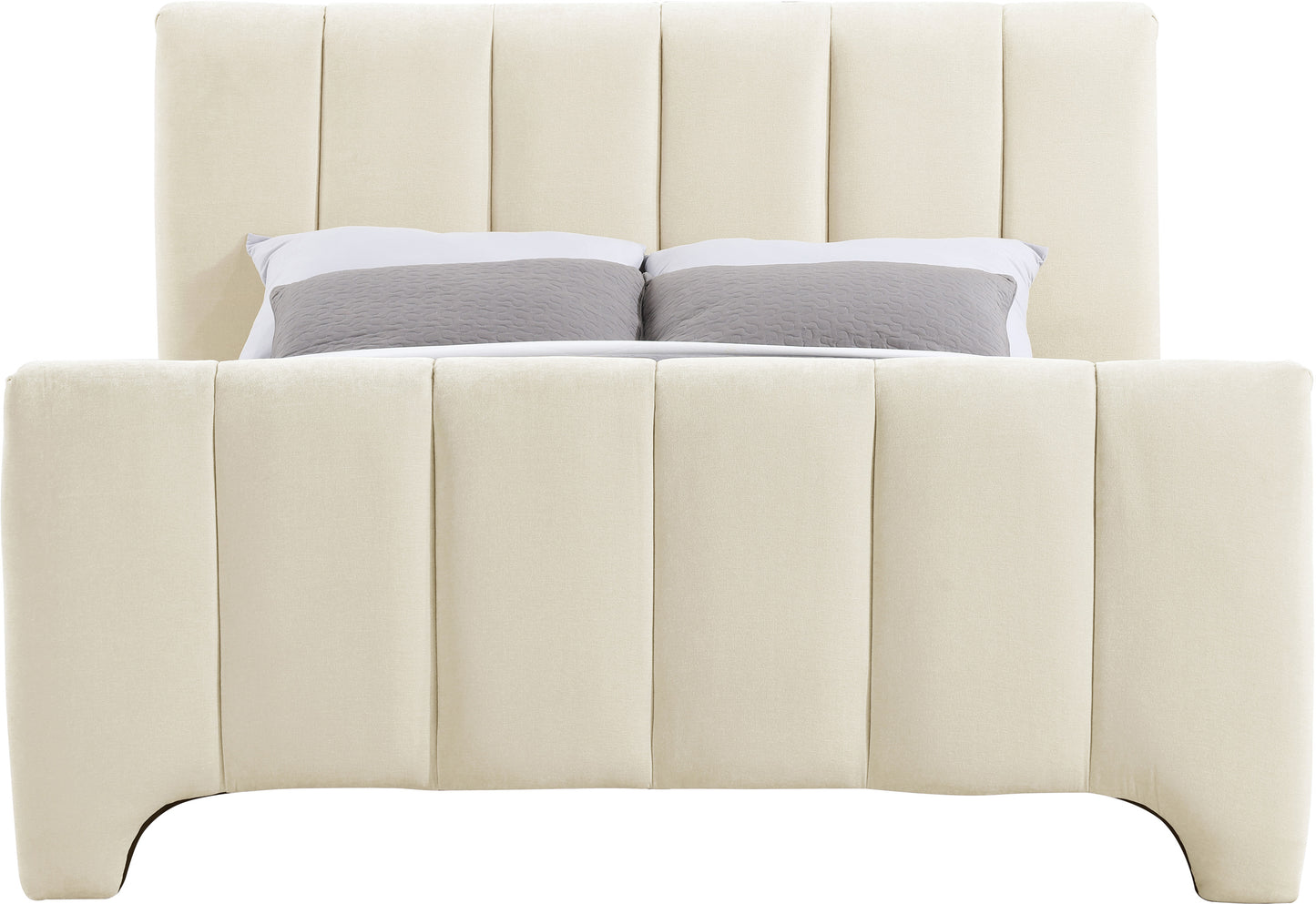 karina beige chenille fabric full bed (3 boxes)