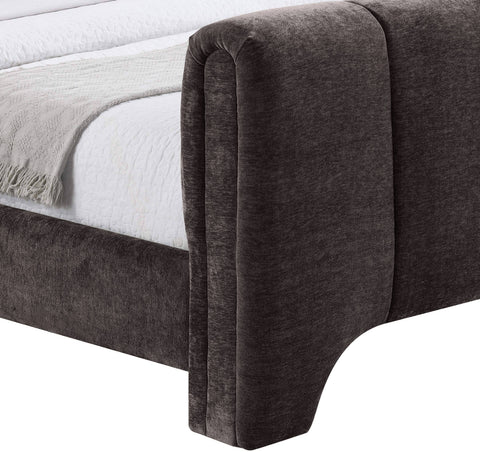 Monroe Brown Chenille Fabric Upholstered Queen Bed, 1 Piece