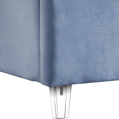 Presley Sky Blue Velvet Full Bed F