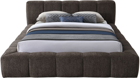 Florence Brown Chenille Fabric Upholstered Full Bed, 1 Piece