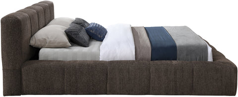Florence Brown Chenille Fabric Upholstered Full Bed, 1 Piece