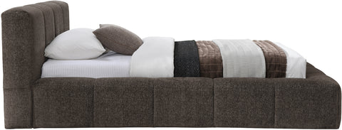 Florence Brown Chenille Fabric Upholstered Twin Bed, 1 Piece