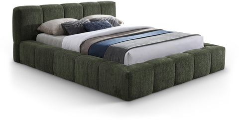 Florence Olive Chenille Fabric Upholstered Full Bed, 1 Piece