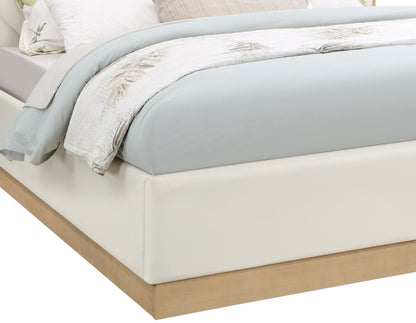 Geneva Cream Faux Leather King Bed (3 Boxes) K