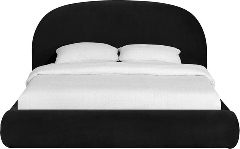 Aveline Black Velvet Upholstered Full Bed, 1 Piece