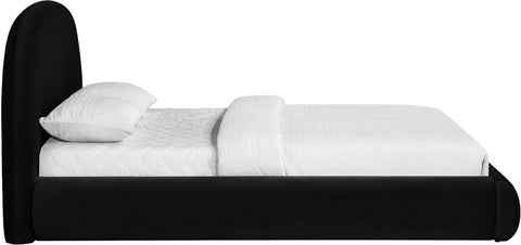 Aveline Black Velvet Upholstered Full Bed, 1 Piece