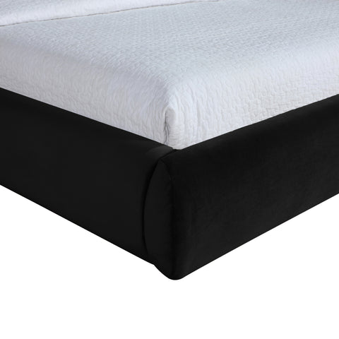 Aveline Black Velvet Upholstered King Bed, 1 Piece