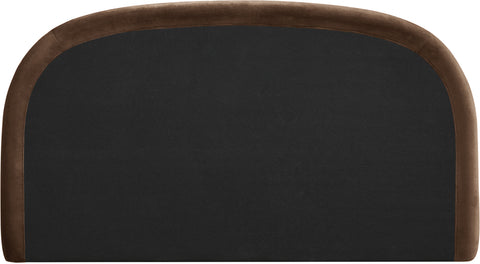 Aveline Brown Velvet Upholstered King Bed, 1 Piece