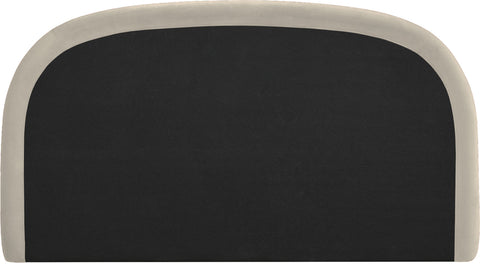 Aveline Cream Velvet Upholstered Full Bed, 1 Piece