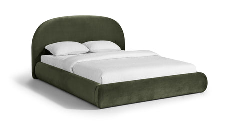 Aveline Green Velvet Upholstered Full Bed, 1 Piece