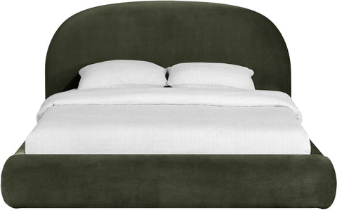 Aveline Green Velvet Upholstered Full Bed, 1 Piece