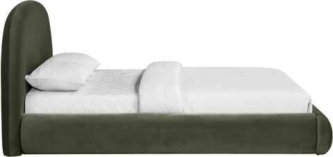 Aveline Green Velvet Upholstered Full Bed, 1 Piece