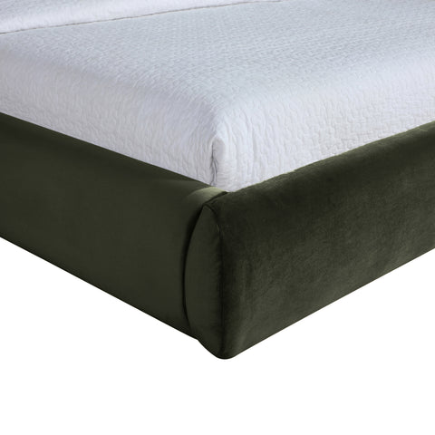 Aveline Green Velvet Upholstered Full Bed, 1 Piece