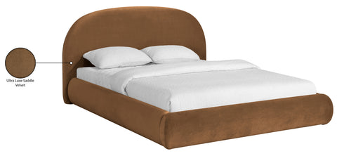 Aveline Saddle Velvet Upholstered Full Bed, 1 Piece